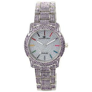 38mm Montres Carlo Fashion Luxury Simulate Diamond Silver Women Dress Watch